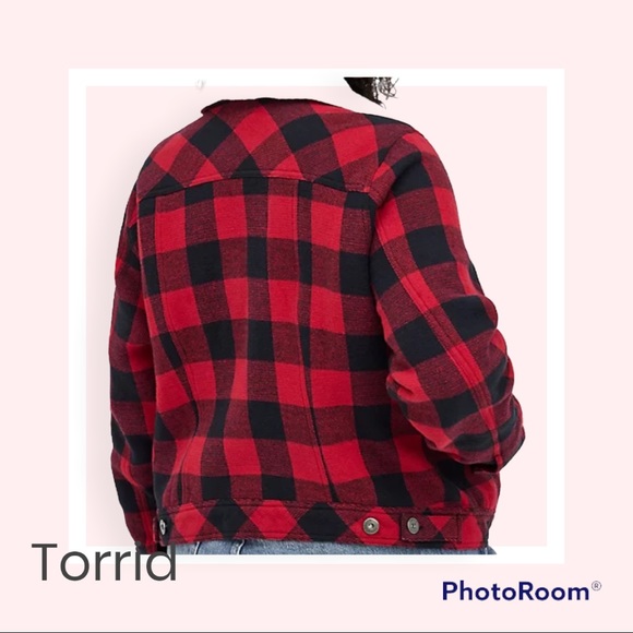 BNWT Torrid Plaid Red and Black Jacket - Picture 3 of 5